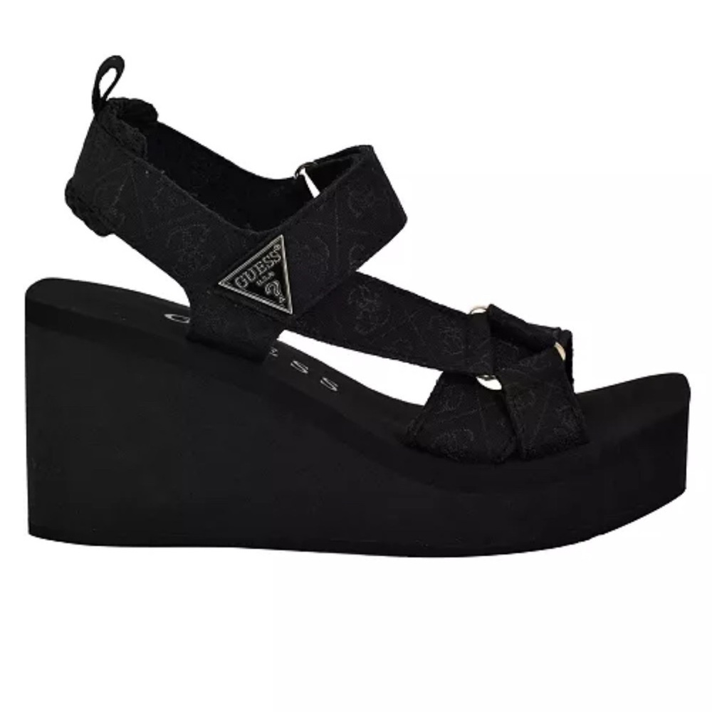 Guess Women's Daysa Quattro-G Strappy Eva Wedge Sandals Size 9 - Picture 2 of 5